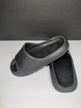 Black Men's Slide Sandals - Comfort Slip-On